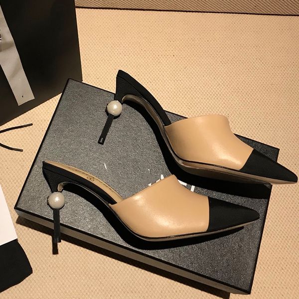 fashion womens sandals single shoe pearl 8.5cm small heel shoes vintage high heels brand luxury designer dress shoes slippers wedding dinner, Black
fashion womens sandals single shoe pearl 8.5cm small heel shoes vintage high heels brand luxury designer dress shoes slippers wedding dinner, Black