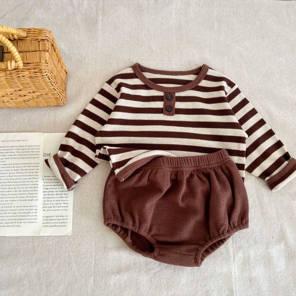 clothing sets korean version lapel striped long sleeve jacket and shorts suit cute casual wear baby clothes pants set, White
clothing sets korean version lapel striped long sleeve jacket and shorts suit cute casual wear baby clothes pants set, White