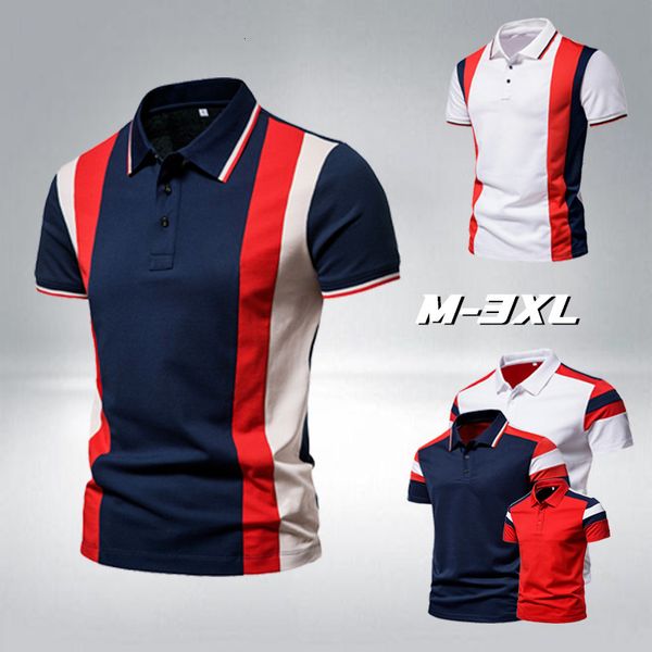 men's polos stitching color lapel t shirt comfortable and breathable short-sleeved casual sport european football tee 230211, White;black
men's polos stitching color lapel t shirt comfortable and breathable short-sleeved casual sport european football tee 230211, White;black