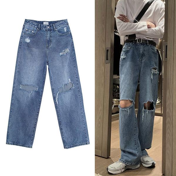 men's jeans fashion holes korean version straight tube slacks retro blue pants hiphop men y2k 230210
men's jeans fashion holes korean version straight tube slacks retro blue pants hiphop men y2k 230210