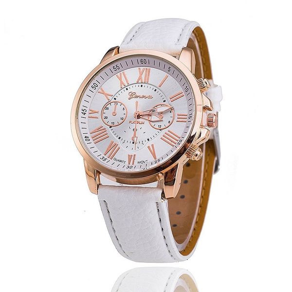

wristwatches 100pcs lot 3888 super seller geneva brand ladies casual watch fashion roman style dress leather wrap quartz wristwatch 230211, Slivery;brown