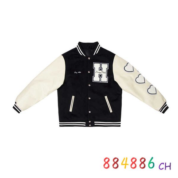 men's jackets 2022 autumn winter fashion human made bomber jackets men women streetwear baseball uniform leather sleeves dent jackets c, Black;brown
men's jackets 2022 autumn winter fashion human made bomber jackets men women streetwear baseball uniform leather sleeves dent jackets c, Black;brown