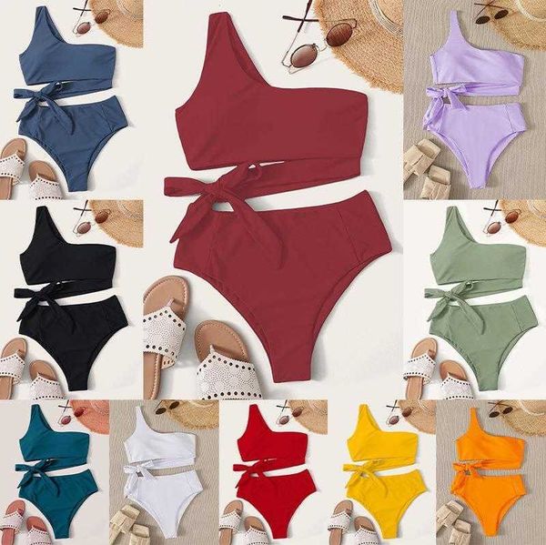 swimsuit lace up waist printed slim fit one shoulder two piece female bikini, White;black
swimsuit lace up waist printed slim fit one shoulder two piece female bikini, White;black