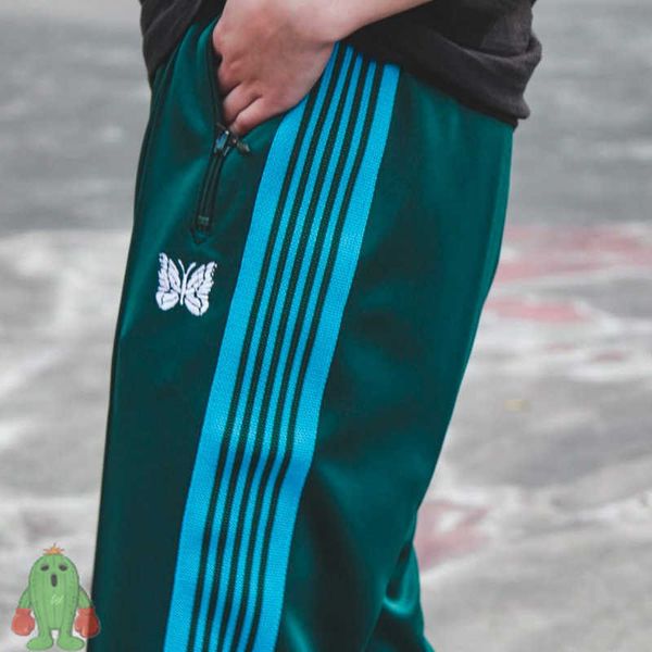 men's pants needles ge butterfly embroidery side webbing casual pants men women high street green sweatpants, Black
men's pants needles ge butterfly embroidery side webbing casual pants men women high street green sweatpants, Black