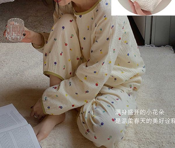 du xiaozhai's new style flower girl xiaozhai cotton gauze long-sleeved pure pajamas household clothes casual suits women's
du xiaozhai's new style flower girl xiaozhai cotton gauze long-sleeved pure pajamas household clothes casual suits women's