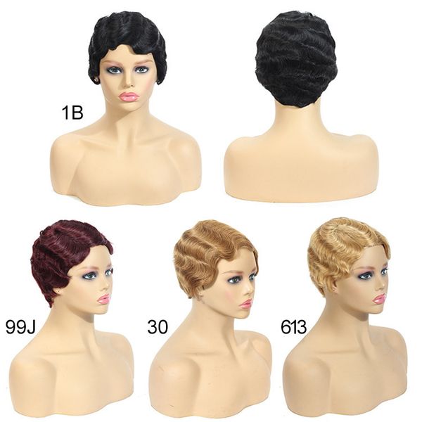short pixie cut wig for black women brazilian human hair vintage mchine-made wig mommy wig hair replacement, Black;brown
short pixie cut wig for black women brazilian human hair vintage mchine-made wig mommy wig hair replacement, Black;brown