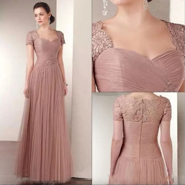 short sleeves mother of the bride dresses lace zipper back prom dresses long tulle a line party gowns wedding guest dress, Black;red
short sleeves mother of the bride dresses lace zipper back prom dresses long tulle a line party gowns wedding guest dress, Black;red