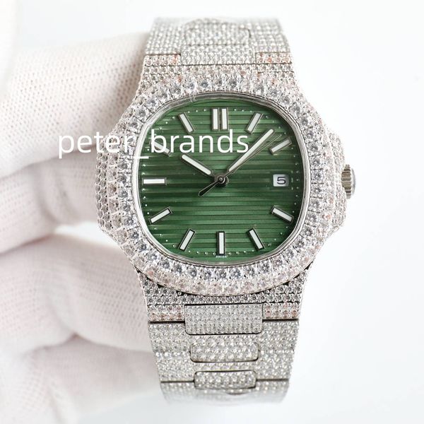 men watch fashion silver men's watch 40mm ice out full diamond bezel automatic movement green face, Slivery;brown
men watch fashion silver men's watch 40mm ice out full diamond bezel automatic movement green face, Slivery;brown