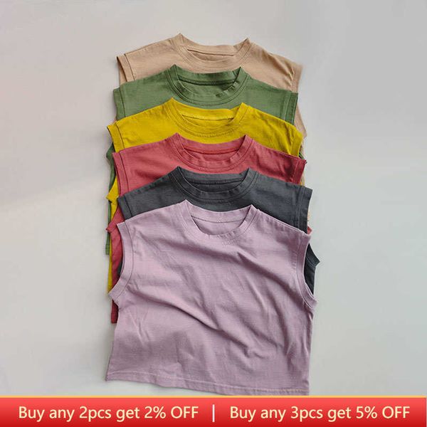 t-shirts children sleeveless t-shirts summer solid color tees for boys and girls cotton vest kids clothes new fashion 2-8t clothing t230209, Blue
t-shirts children sleeveless t-shirts summer solid color tees for boys and girls cotton vest kids clothes new fashion 2-8t clothing t230209, Blue
