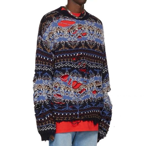 men's sweaters autumn and winter luxury brand women's wornout sweater men's fashion loose knitted 230210, White;black
men's sweaters autumn and winter luxury brand women's wornout sweater men's fashion loose knitted 230210, White;black