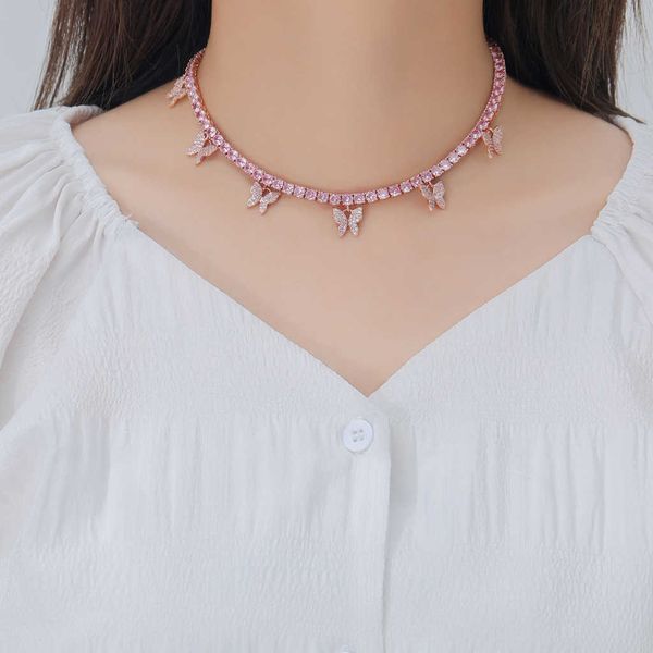 butterfly tennis 4mm single-row zircon collar chain hiphop women's hip hop necklace, Silver
butterfly tennis 4mm single-row zircon collar chain hiphop women's hip hop necklace, Silver