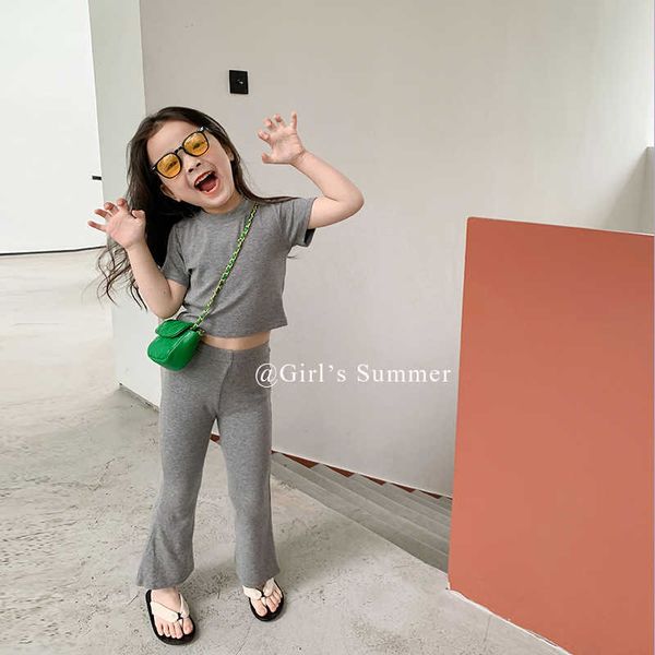sets girls korean shortsleeved tshirt pants highelastic bellbottoms fashion twopiece suit summer children clothing set sportwear, White
sets girls korean shortsleeved tshirt pants highelastic bellbottoms fashion twopiece suit summer children clothing set sportwear, White