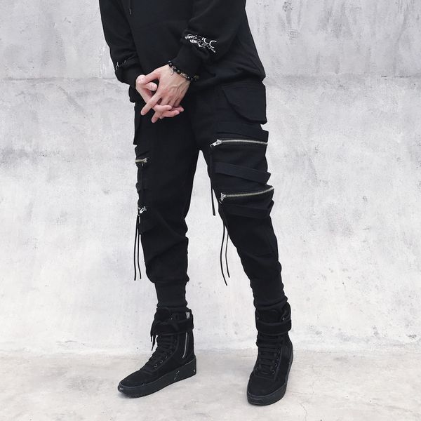 men's pants classic streetwear hip hop joggers men letter ribbons cargo pants pockets track tactical casual male trousers sweatpant k11, Black
men's pants classic streetwear hip hop joggers men letter ribbons cargo pants pockets track tactical casual male trousers sweatpant k11, Black