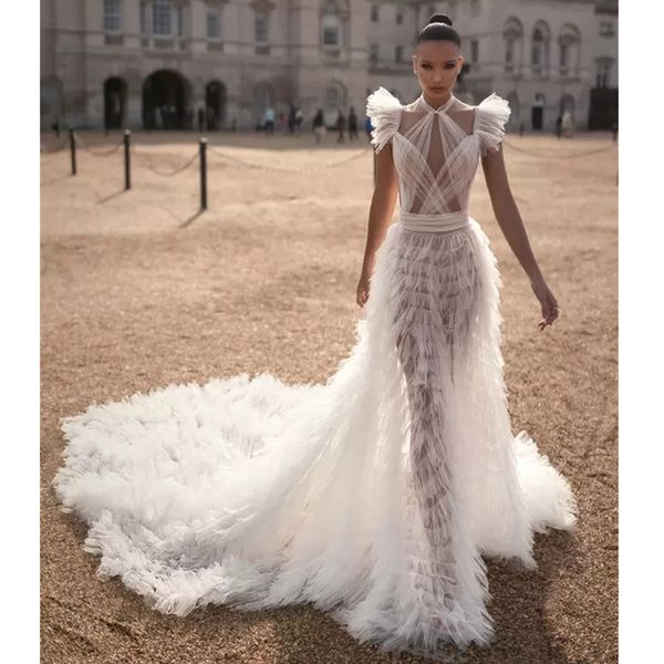 2023 bohemian bridal gowns halter tiered skirts ruffle illusion backless bridal gowns sweep train beach wedding dress, White
2023 bohemian bridal gowns halter tiered skirts ruffle illusion backless bridal gowns sweep train beach wedding dress, White