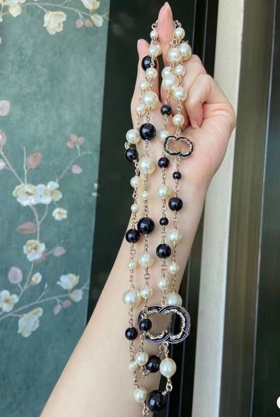 long pearl necklaces chain for women party wedding lovers gift bride necklace designer jewelry with flannel bag, Silver
long pearl necklaces chain for women party wedding lovers gift bride necklace designer jewelry with flannel bag, Silver