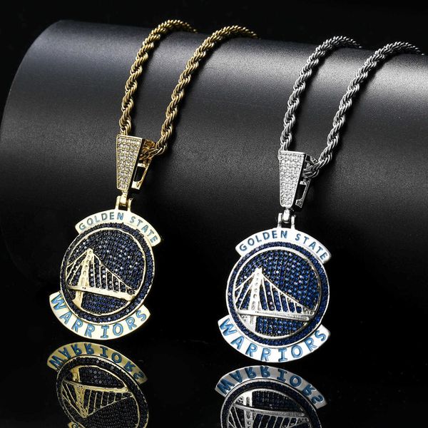 new nba golden state warriors team pendant gold plated copper zircon hip-hop men's necklace, Silver
new nba golden state warriors team pendant gold plated copper zircon hip-hop men's necklace, Silver