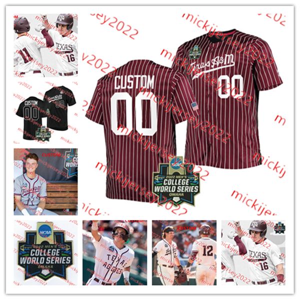 2022 custom aggies texas a&m cws baseball jersey stitched jack moss brett minnich kole kaler austin bost dylan rock ryan targac chris cortez, Black
2022 custom aggies texas a&m cws baseball jersey stitched jack moss brett minnich kole kaler austin bost dylan rock ryan targac chris cortez, Black