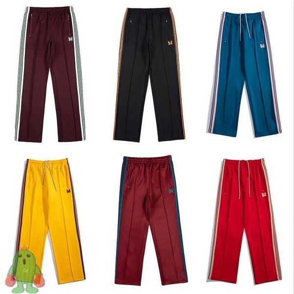men's pants multicolor needles ge sweatpants embroidered butterfly classic side striped webbing straight trousers, Black
men's pants multicolor needles ge sweatpants embroidered butterfly classic side striped webbing straight trousers, Black