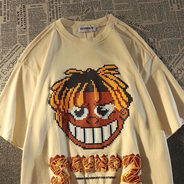 men's t-shirts american fashion retro cartoon printed short sleeved t shirts for men and women loose design street hip hop half sleeved, White;black
men's t-shirts american fashion retro cartoon printed short sleeved t shirts for men and women loose design street hip hop half sleeved, White;black