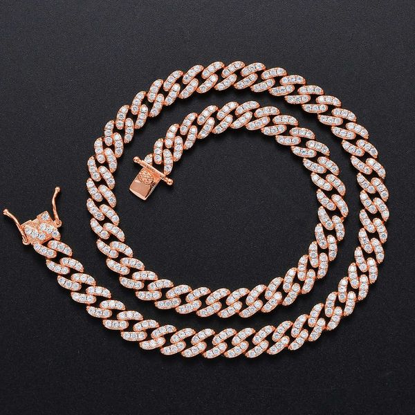 hip hop rap necklace 9mm single row zircon cuban chain 18k gold plated setting versatile lovers' collarbone chain, Silver
hip hop rap necklace 9mm single row zircon cuban chain 18k gold plated setting versatile lovers' collarbone chain, Silver