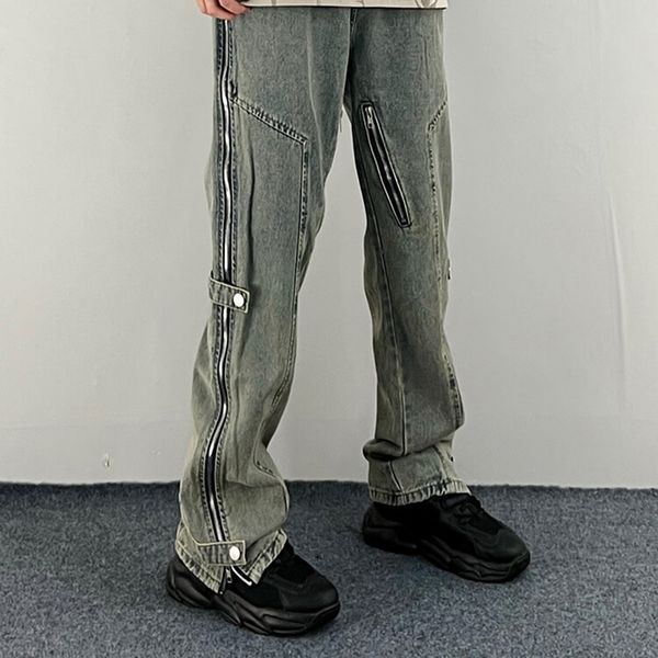 men's jeans drawstring side zipper vibe high street american fashion straight pants hip hop distressed elastic waist 230210, Blue
men's jeans drawstring side zipper vibe high street american fashion straight pants hip hop distressed elastic waist 230210, Blue