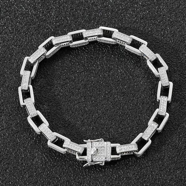 hip hop full of zircon and women's personalized box chain rectangular bracelet, Black
hip hop full of zircon and women's personalized box chain rectangular bracelet, Black