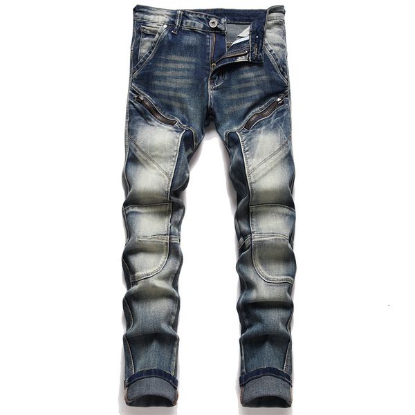 men's jeans pactchwork trousers for men streetwear denim pants trend brand casual solid biker simple design man motorcycle jean male 23, Blue
men's jeans pactchwork trousers for men streetwear denim pants trend brand casual solid biker simple design man motorcycle jean male 23, Blue