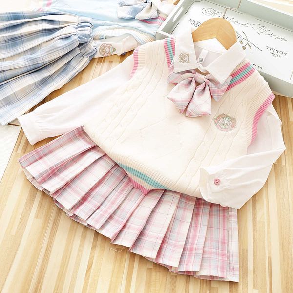 sets pieces pleated skirt boutique kids clothing set girls jk college style suit autumn winter new sweater vest doll collar shirt, White
sets pieces pleated skirt boutique kids clothing set girls jk college style suit autumn winter new sweater vest doll collar shirt, White