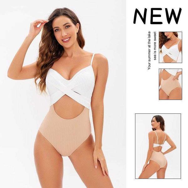 solid color high waist one piece swimsuit stitching gathered bikini hollow, White;black
solid color high waist one piece swimsuit stitching gathered bikini hollow, White;black