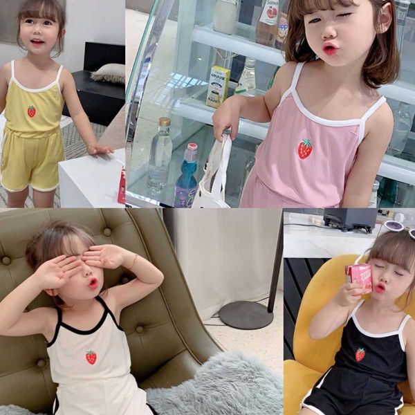 sets brand clothing baby girls camisole suits summer printed strawberry girl outfit vest shorts casual home clothes kid two piece set, White
sets brand clothing baby girls camisole suits summer printed strawberry girl outfit vest shorts casual home clothes kid two piece set, White