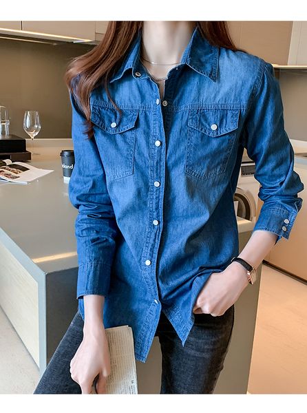 women's blouses shirts denim shirt women spring and autumn thin bottoming shirt jacket trend 230211, White
women's blouses shirts denim shirt women spring and autumn thin bottoming shirt jacket trend 230211, White