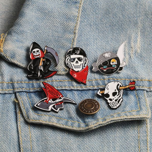 punk creative alloy brooches 5pcs set ghost death skull pirates enamel badges halloween pin for women jewelry gift bag accessories, Gray
punk creative alloy brooches 5pcs set ghost death skull pirates enamel badges halloween pin for women jewelry gift bag accessories, Gray