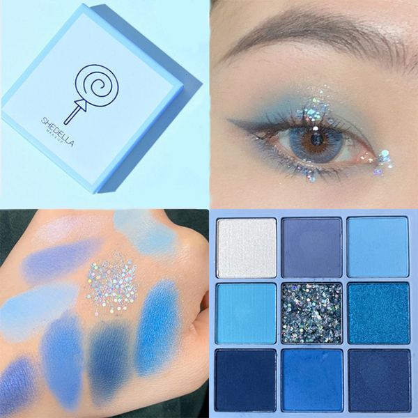 eye shadow 9 colors glitter blue shadow palette korean makeup pigment shadow for face s cosmetic 230211
eye shadow 9 colors glitter blue shadow palette korean makeup pigment shadow for face s cosmetic 230211