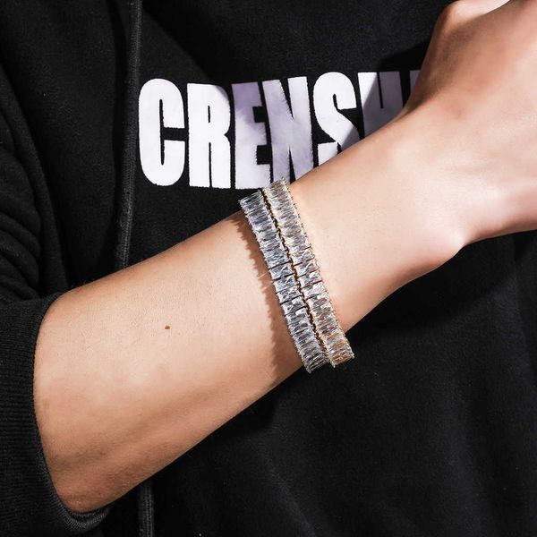 10mm square zircon hiphop punk men and women personality trend bracelet tennis chain, Black
10mm square zircon hiphop punk men and women personality trend bracelet tennis chain, Black