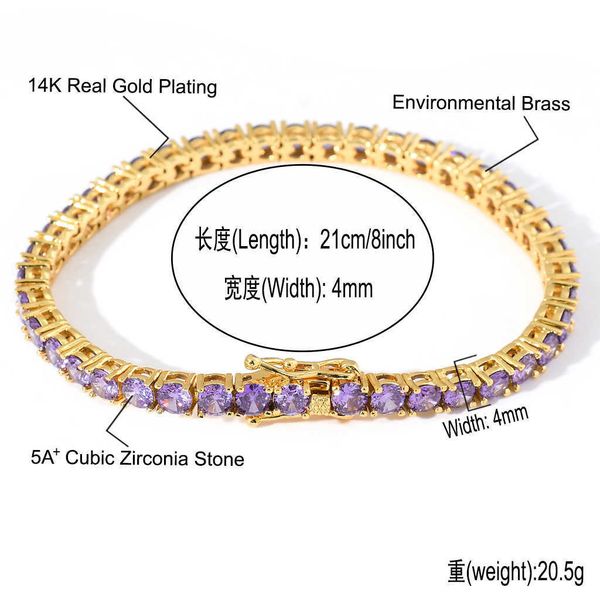 new 4mm single row purple zircon bracelet inschao brand 18k platinum luxury full diamond hip hop bracelet for women, Black
new 4mm single row purple zircon bracelet inschao brand 18k platinum luxury full diamond hip hop bracelet for women, Black
