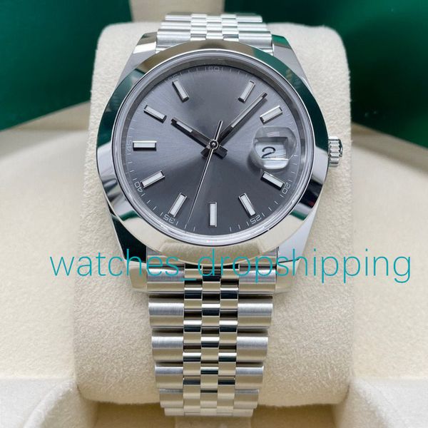 luxury men watch 41mm gray dial automatic mechanical movement all stainless steel jubilee strap sport watches sapphire glass super luminous, Slivery;brown
luxury men watch 41mm gray dial automatic mechanical movement all stainless steel jubilee strap sport watches sapphire glass super luminous, Slivery;brown