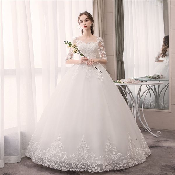 party dresses wedding dress fashion embroidery lace up plus size custom made o neck half sleeve ball gown robe de mariee 230211, White;black
party dresses wedding dress fashion embroidery lace up plus size custom made o neck half sleeve ball gown robe de mariee 230211, White;black