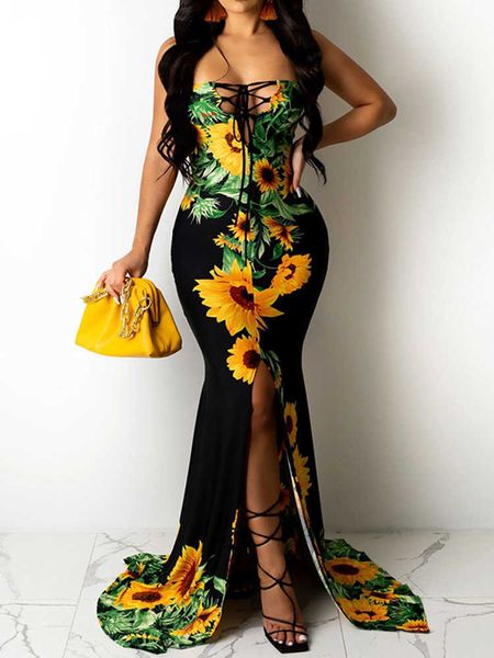 party dresses sunflower print strapless bandage slit maxi dress women backless bodycon party dress t230210, White;black
party dresses sunflower print strapless bandage slit maxi dress women backless bodycon party dress t230210, White;black