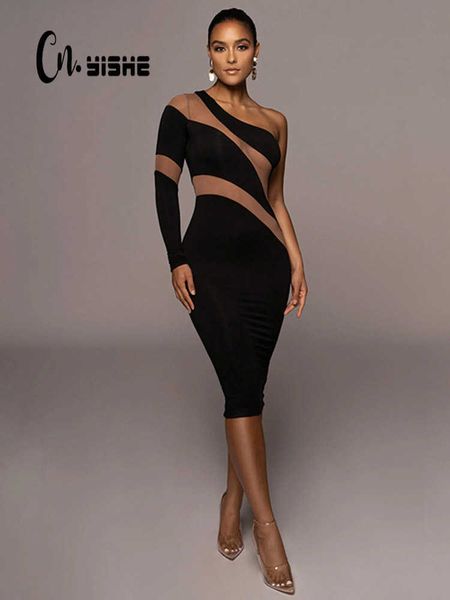 casual dresses cnyishe one shoulder mesh sheer midi dress for women party club elegant dresses autumn fashion streetwear slim dress robes t2, Black;gray
casual dresses cnyishe one shoulder mesh sheer midi dress for women party club elegant dresses autumn fashion streetwear slim dress robes t2, Black;gray