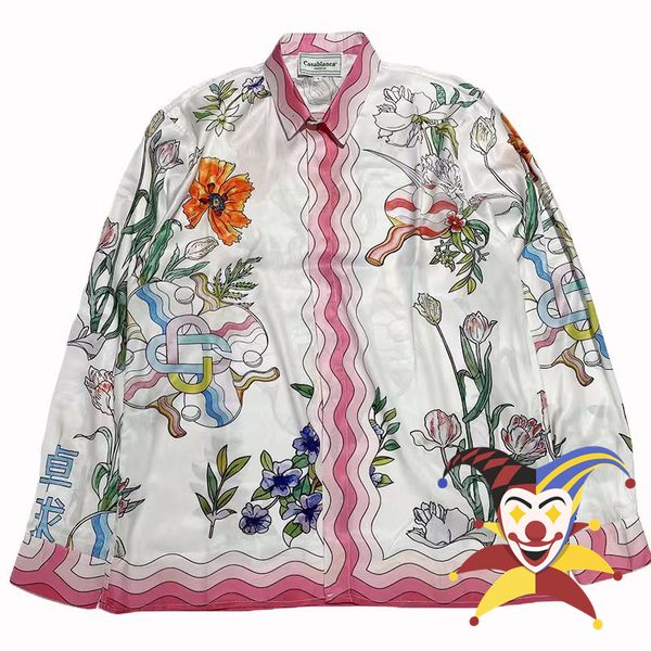 men's casual shirts long sleeves casablanca silk shirt men women 2023ss hawaiian tees 230211, White;black
men's casual shirts long sleeves casablanca silk shirt men women 2023ss hawaiian tees 230211, White;black