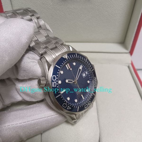 007 automatic watch with box for men's 41mm blue dial stainless steel bracelet 300m 40th professional wristwatches sport mens watches, Slivery;golden 
007 automatic watch with box for men's 41mm blue dial stainless steel bracelet 300m 40th professional wristwatches sport mens watches, Slivery;golden