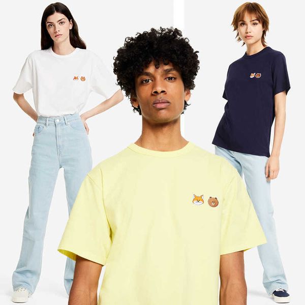 maison kitsune women designer t fashion little embroidered cotton women short sleeve t-shirt, White
maison kitsune women designer t fashion little embroidered cotton women short sleeve t-shirt, White