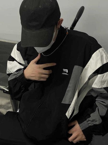 men's tracksuits early autumn home b logo embroidery stitching contrast zipper sports jacket set xxs2, Gray
men's tracksuits early autumn home b logo embroidery stitching contrast zipper sports jacket set xxs2, Gray
