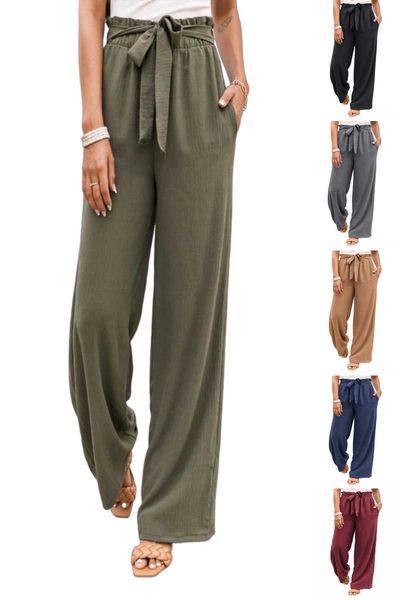 women's pants capris 2022 new loose micro flared wide leg trousers with belt urban casual pants t230210, Black;white
women's pants capris 2022 new loose micro flared wide leg trousers with belt urban casual pants t230210, Black;white