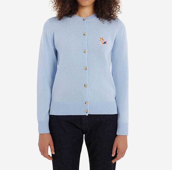 maison kitsune embroidered wool knits cardigan v-neck sweater coat women fashion warm wear button 100% woolen sweater knitted sweater women, White
maison kitsune embroidered wool knits cardigan v-neck sweater coat women fashion warm wear button 100% woolen sweater knitted sweater women, White