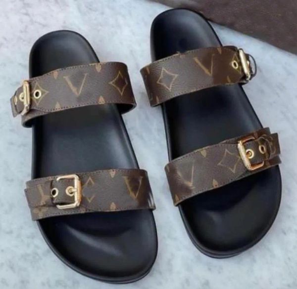 with box women's highquality slippers summer flats leather platform sandals women's shoes beach shoes ls, Black
with box women's highquality slippers summer flats leather platform sandals women's shoes beach shoes ls, Black