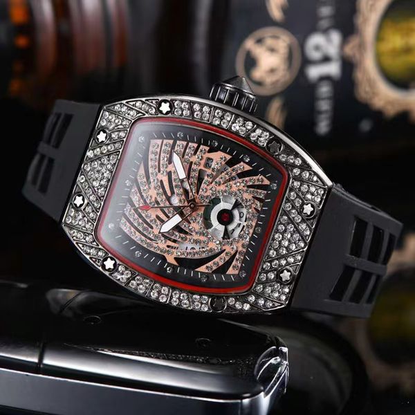 2023 hollowed out diamond-encrusted ghost head quartz wine barrel type men's watch, Slivery;brown
2023 hollowed out diamond-encrusted ghost head quartz wine barrel type men's watch, Slivery;brown