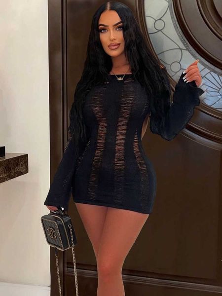 party dresses joskaa solid knitted mini dresses women hipster see through long sleeve backless bodycon dress 2022 elegant party clubwear t23, White;black
party dresses joskaa solid knitted mini dresses women hipster see through long sleeve backless bodycon dress 2022 elegant party clubwear t23, White;black