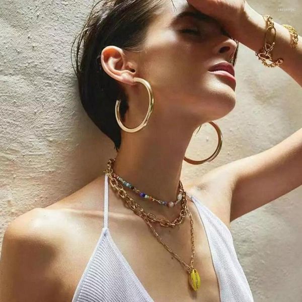 hoop earrings thick for women 2023 statement earring hoops metal pipe stud punk fashion jewelry girl gift, Golden;silver
hoop earrings thick for women 2023 statement earring hoops metal pipe stud punk fashion jewelry girl gift, Golden;silver