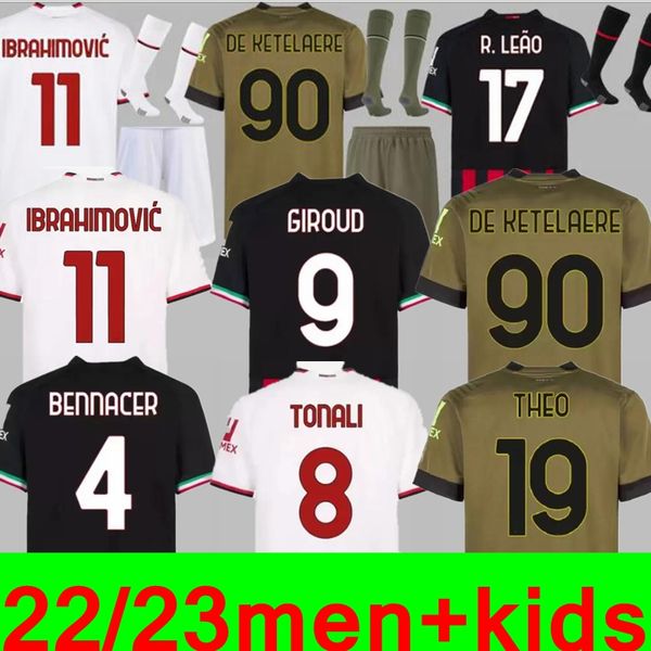 22 23 giroud soccer jerseys football shirt 2022 2023 tonali rebic camiseta kjaer theo brahim r.leao men kids kit set uniforms origi, Black
22 23 giroud soccer jerseys football shirt 2022 2023 tonali rebic camiseta kjaer theo brahim r.leao men kids kit set uniforms origi, Black